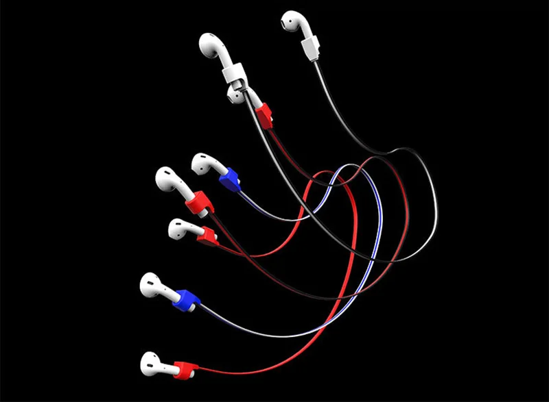 Anti-Lost Silicone Earphone Rope Holder Cable For Apple iphone X 8 7 AirPods Wireless Bluetooth Headphone Neck Strap Cord String