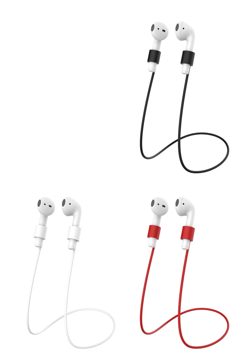 Anti-Lost Silicone Earphone Rope Holder Cable For Apple iphone X 8 7 AirPods Wireless Bluetooth Headphone Neck Strap Cord String