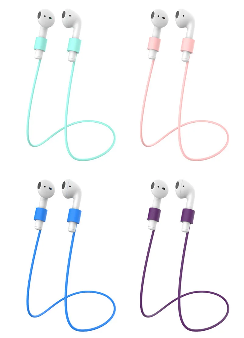 Anti-Lost Silicone Earphone Rope Holder Cable For Apple iphone X 8 7 AirPods Wireless Bluetooth Headphone Neck Strap Cord String