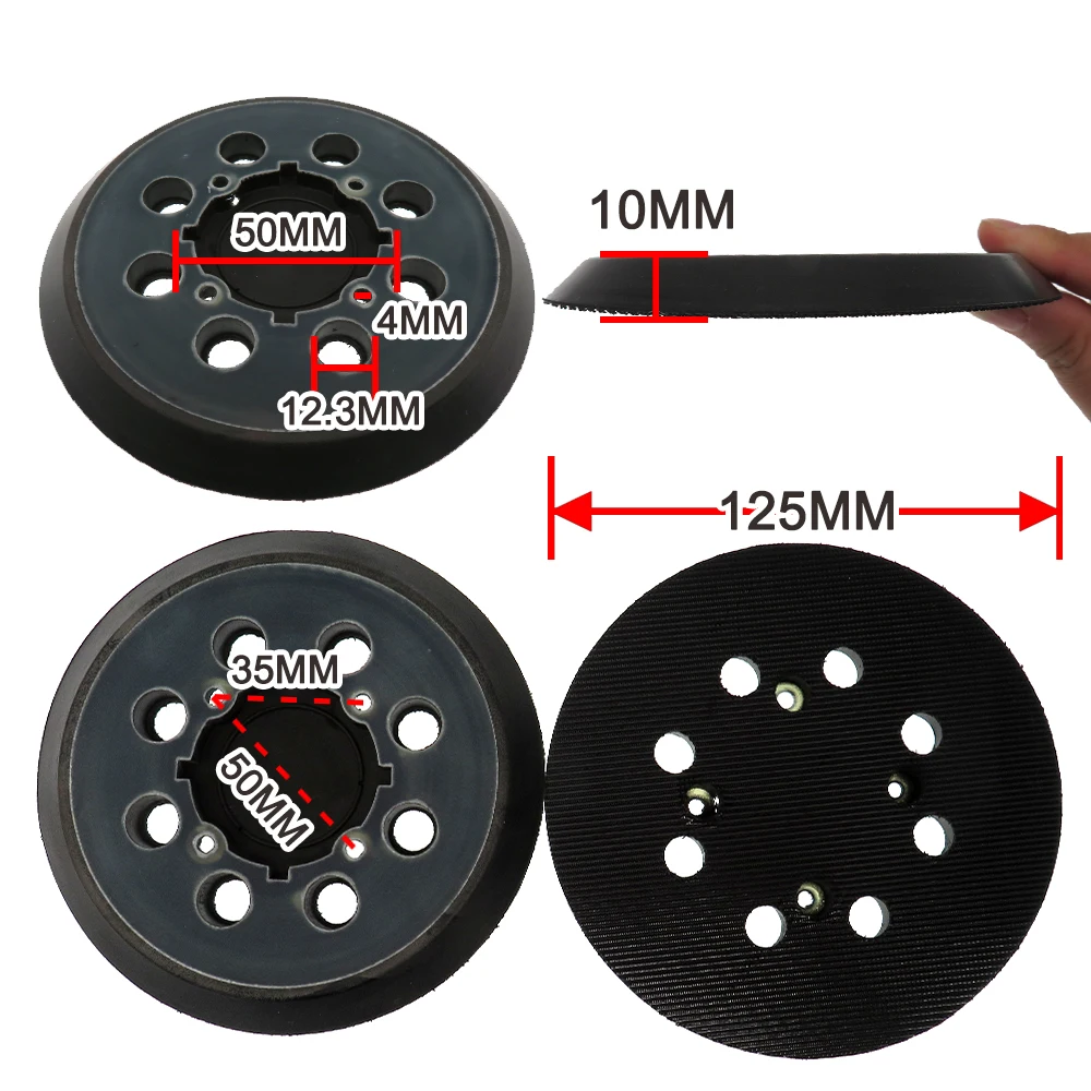 3 PCS 5 Inch 125MM 8-Hole Hook and Loop Sanding Pad Sander Backing Pad for Type 1, DWE6421 DWE6421K DWE6423 DEWALT Sander