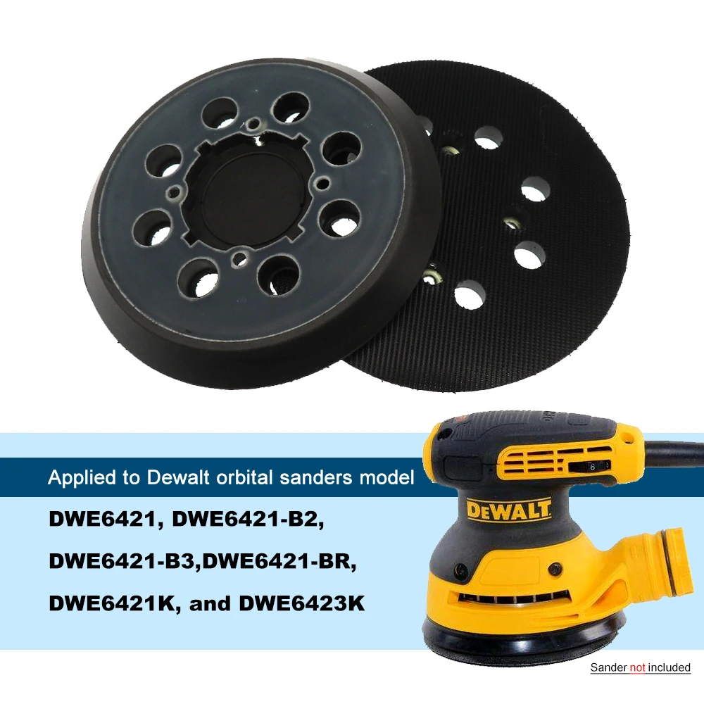 3 PCS 5 Inch 125MM 8-Hole Hook and Loop Sanding Pad Sander Backing Pad for Type 1, DWE6421 DWE6421K DWE6423 DEWALT Sander