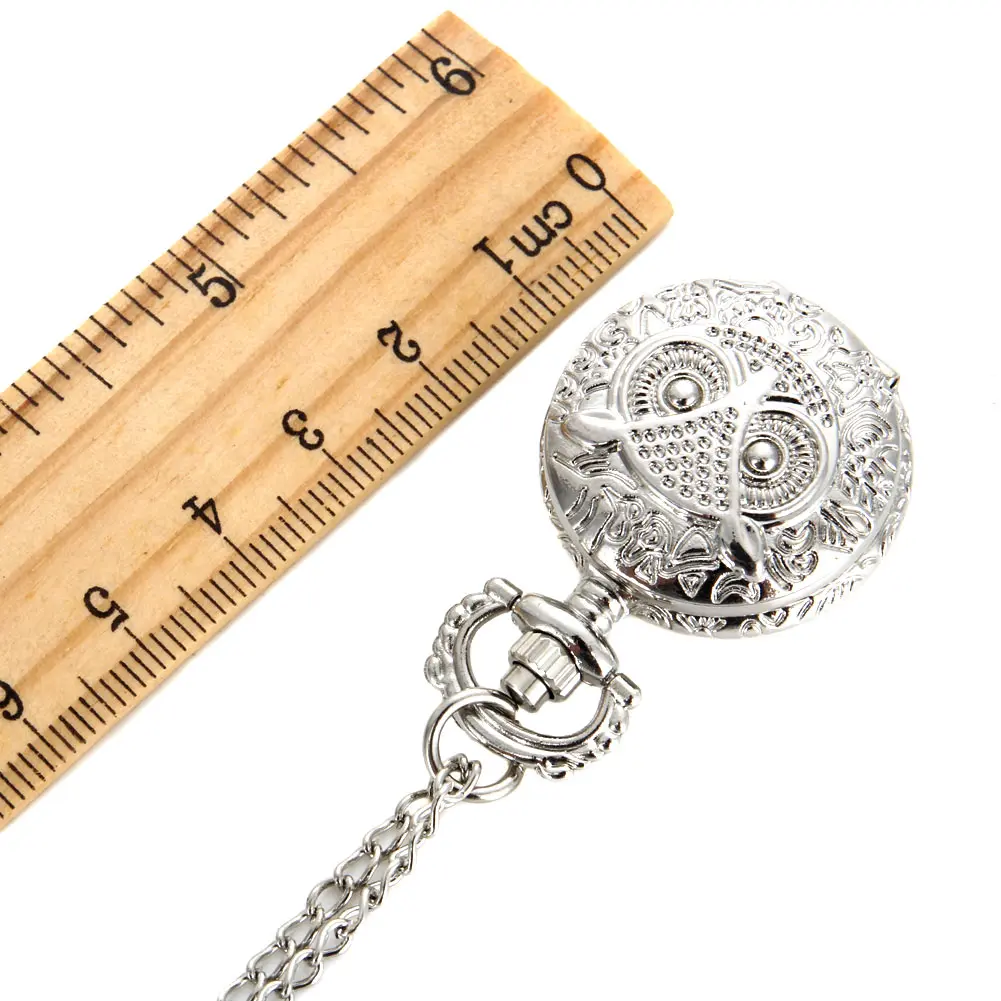 Vintage Pocket Small Watch Steampunk Quartz Watch With Chain Hollow Heart Cover Necklace Bronze Color Alloy Fob Clock Men Gift