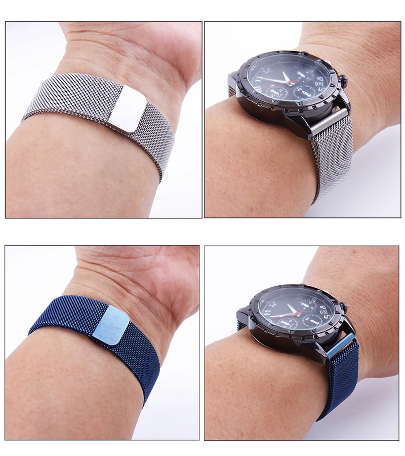 UTHAI Stainless Steel Magnetic Mesh Strap Universal 16mm 18mm 20mm 22mm 24mm Watch Strap Quick Release Watchbands