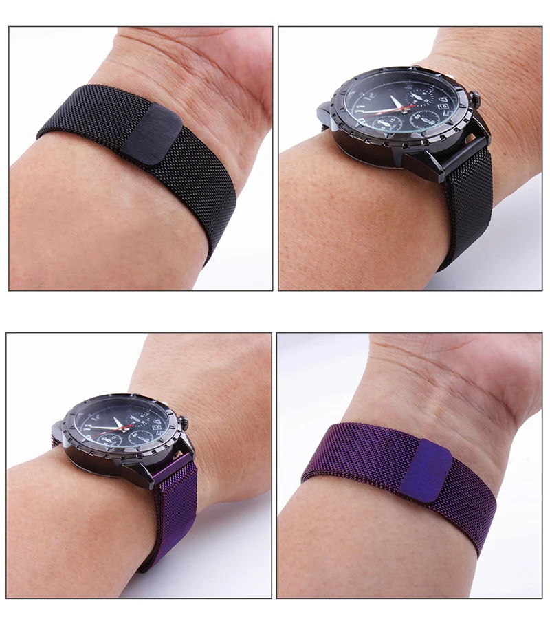 UTHAI Stainless Steel Magnetic Mesh Strap Universal 16mm 18mm 20mm 22mm 24mm Watch Strap Quick Release Watchbands