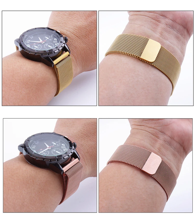 UTHAI Stainless Steel Magnetic Mesh Strap Universal 16mm 18mm 20mm 22mm 24mm Watch Strap Quick Release Watchbands