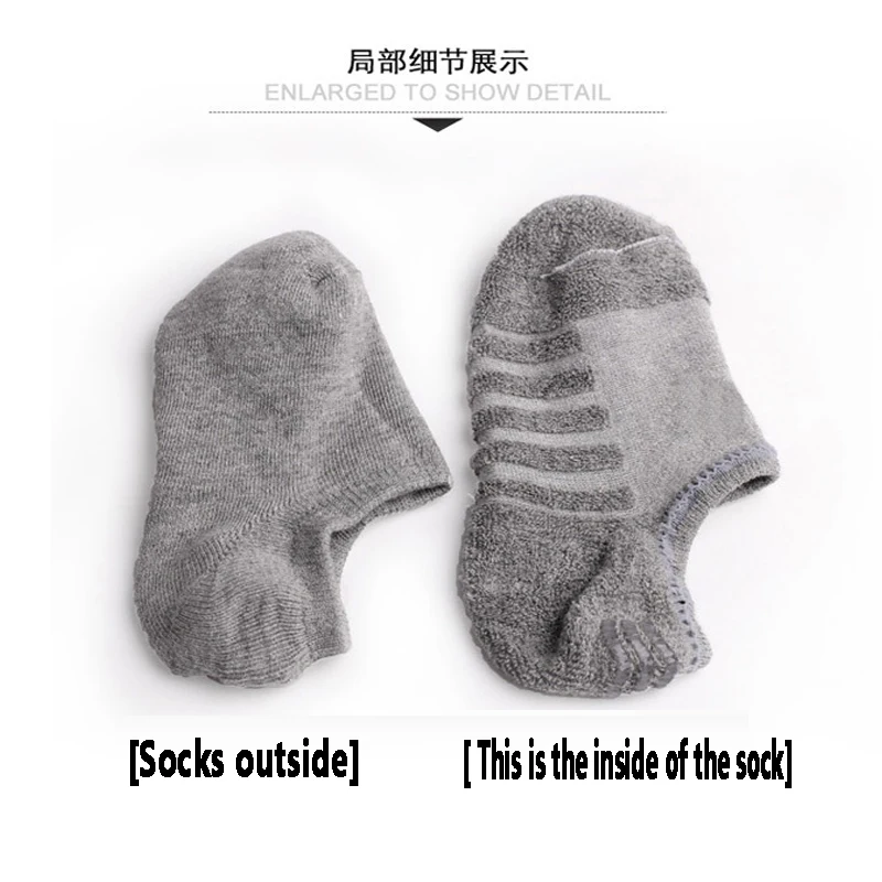 5 Pairs/Lot Men Towel Bottom Boat Socks Sport Sweat Breathes Silicone Anti-Slip Lnvisible Socks Spring Summer New Fashion