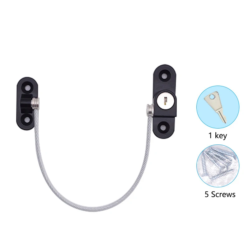 Child Safety Lock Window Lock Stainless Steel Cable Use Screws To Fix Baby Safety Accessories Security Protection