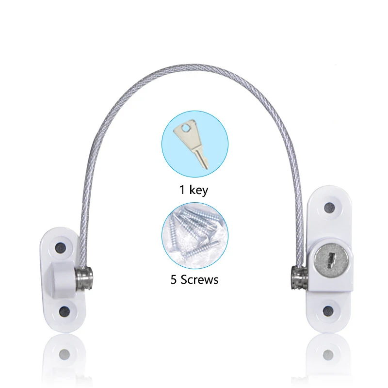 Child Safety Lock Window Lock Stainless Steel Cable Use Screws To Fix Baby Safety Accessories Security Protection