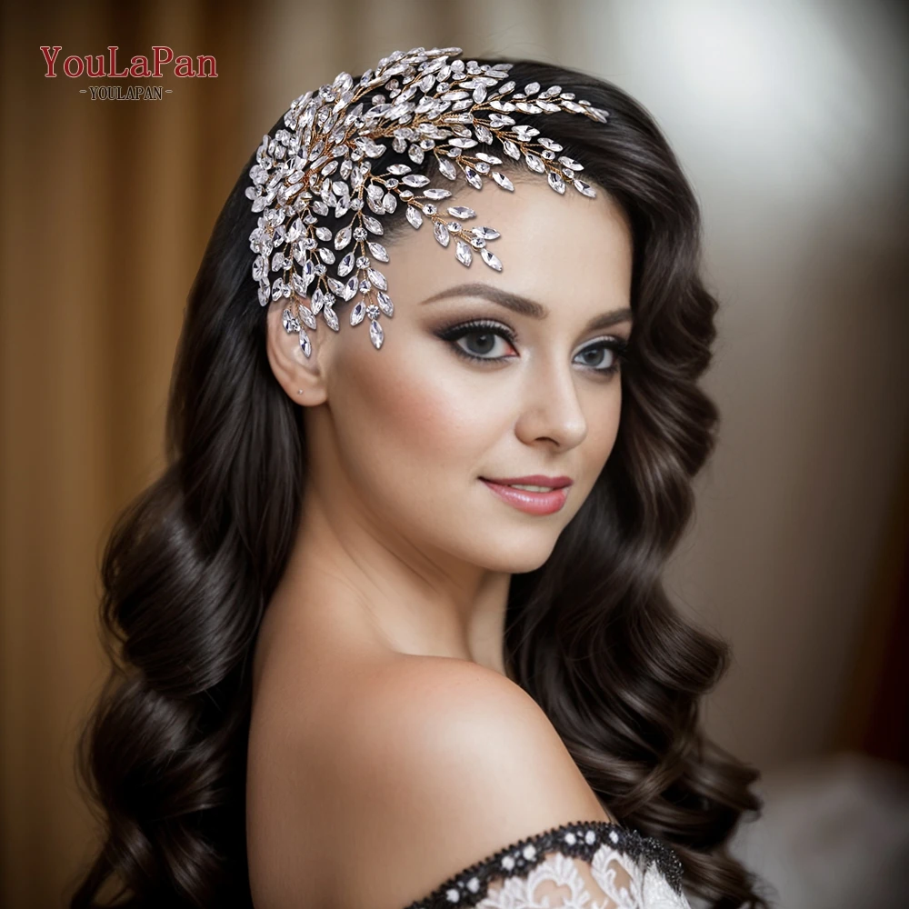 YouLaPan Rhinestone Bridal Headpiece Wedding Headwear Hair Accessories Woman Headband Jewelry Bride Headdresses for Party HP438