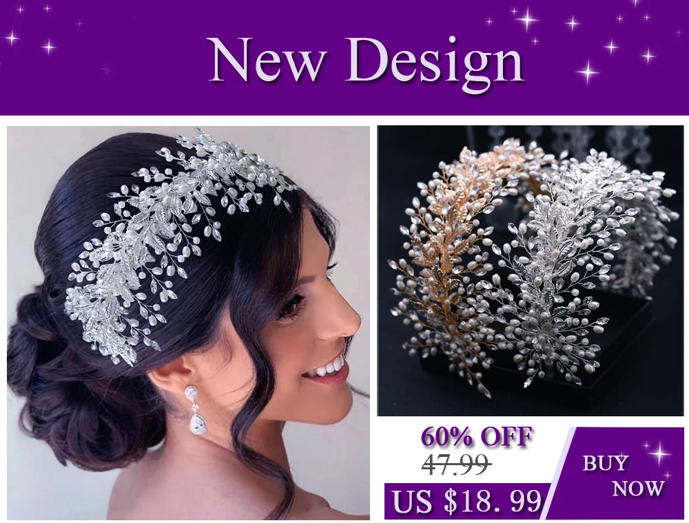YouLaPan Rhinestone Bridal Headpiece Wedding Headwear Hair Accessories Woman Headband Jewelry Bride Headdresses for Party HP438