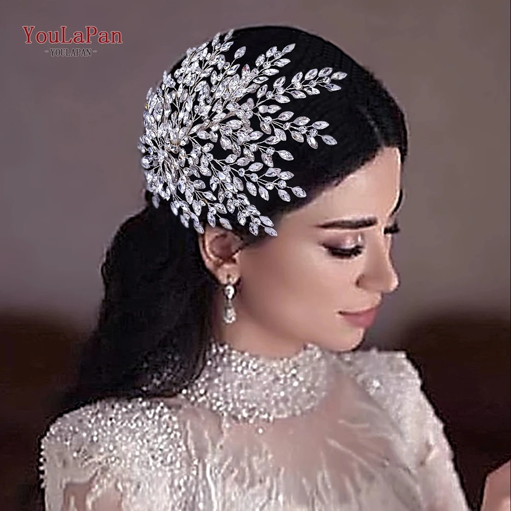 YouLaPan Rhinestone Bridal Headpiece Wedding Headwear Hair Accessories Woman Headband Jewelry Bride Headdresses for Party HP438