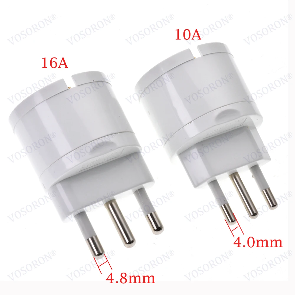 European Euro Eu Plug To Italy Standard Power Plug Adapter Socket 10A/16A Travel Converter AC 110~250V