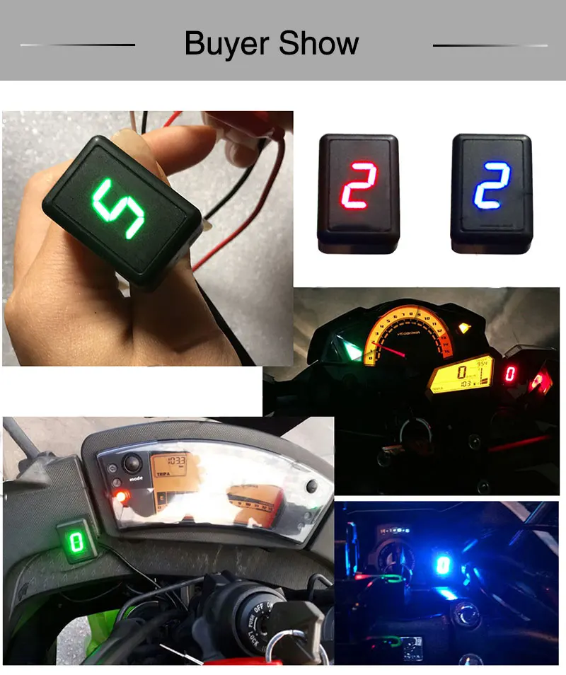 Alconstar Universal Strong magnet Ultra thin Motorcycle 6 Speed Digital Gear Indicator Motorcycle Display Shift Lever Sensor