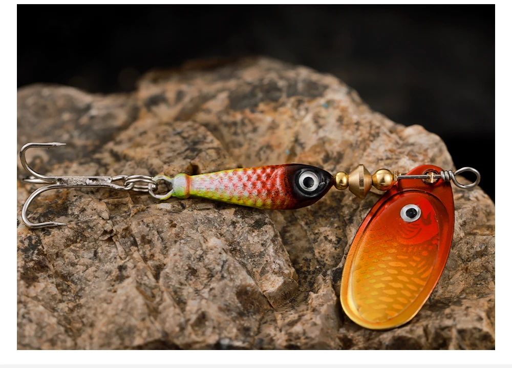 LUSHAZER Fishing Spinner Bait 9g Spoon Lure Metal Baits Treble Hook Isca Artificial Fish Wobbler Feeder Carp Spinnerbait