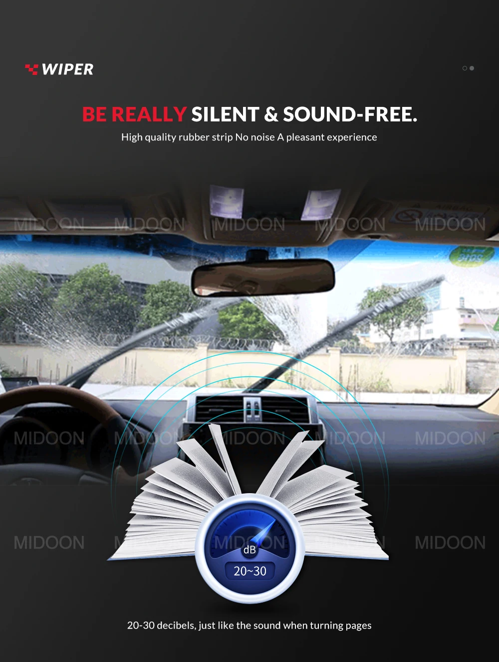 MIDOON Windscreen Wiper Blades For Honda CRV CR-V 2007-2011 3rd Generation Windshield Front Rear Set 2008 2009 2010 26"17"14"
