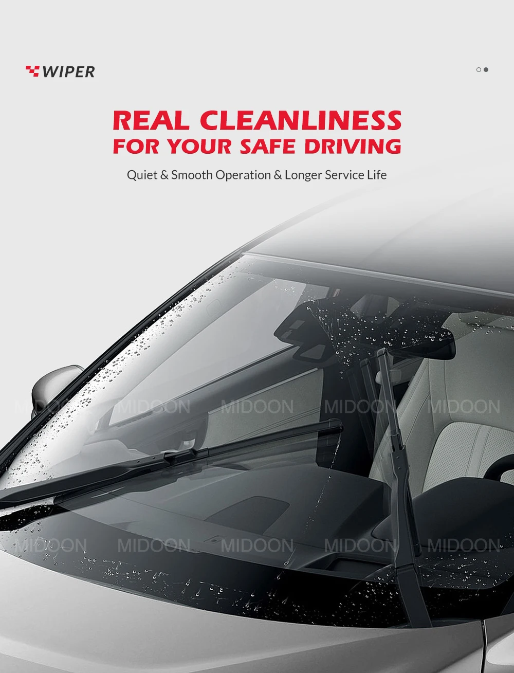 MIDOON Windscreen Wiper Blades For Honda CRV CR-V 2007-2011 3rd Generation Windshield Front Rear Set 2008 2009 2010 26"17"14"