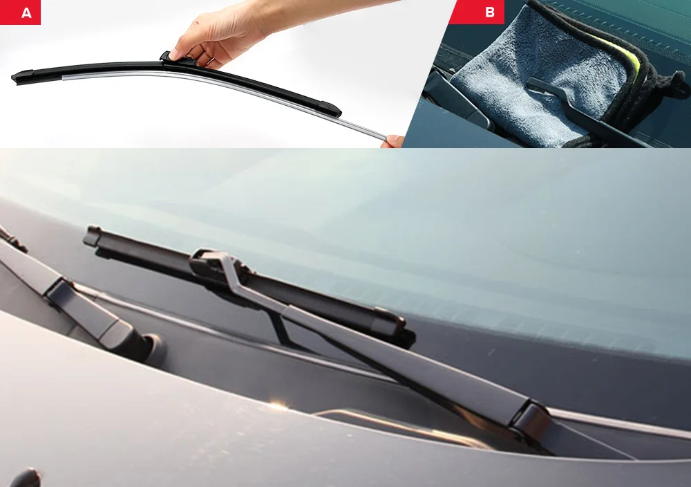 MIDOON Windscreen Wiper Blades For Honda CRV CR-V 2007-2011 3rd Generation Windshield Front Rear Set 2008 2009 2010 26"17"14"