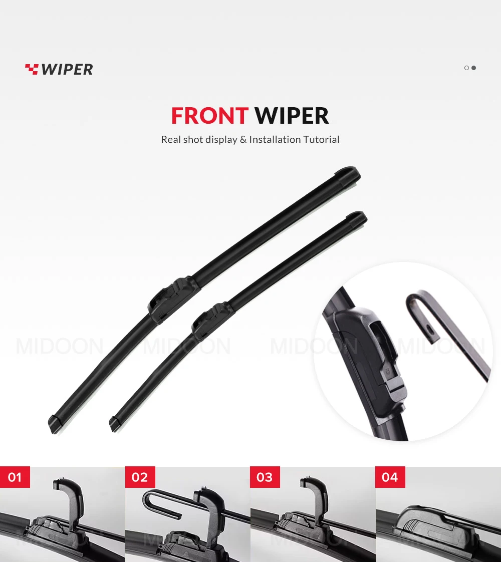 MIDOON Windscreen Wiper Blades For Honda CRV CR-V 2007-2011 3rd Generation Windshield Front Rear Set 2008 2009 2010 26"17"14"
