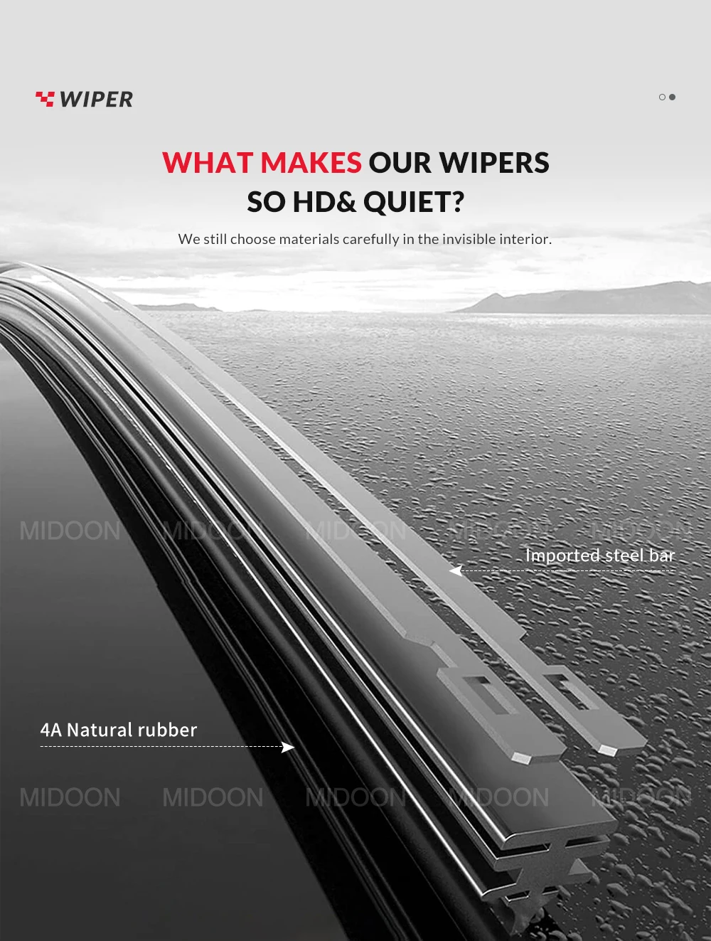 MIDOON Windscreen Wiper Blades For Honda CRV CR-V 2007-2011 3rd Generation Windshield Front Rear Set 2008 2009 2010 26"17"14"