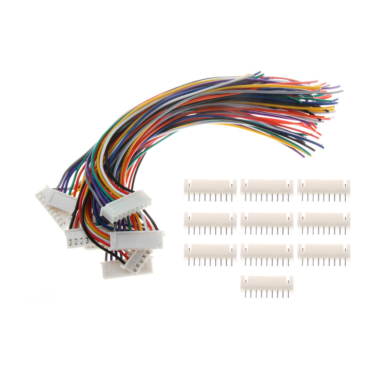 10Sets 2/3/4/5/6/7/8/9/10 Pin Pitch Male Female Plug Socket JST XH2.54 XH 2.54mm 15cm Wire Length 24AWG Wire Cable Connector