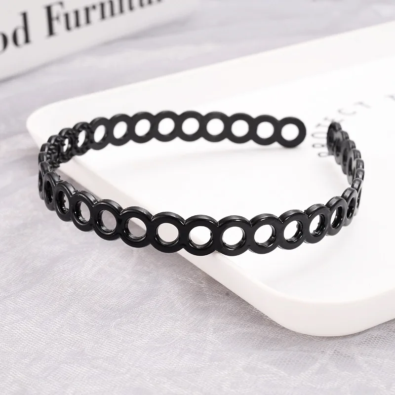 1pc Fashion Wave Mens Women Unisex Plastic Resin Black Wavy Hair Head Hoop Band Sport Headband Hair Accessories Headdress