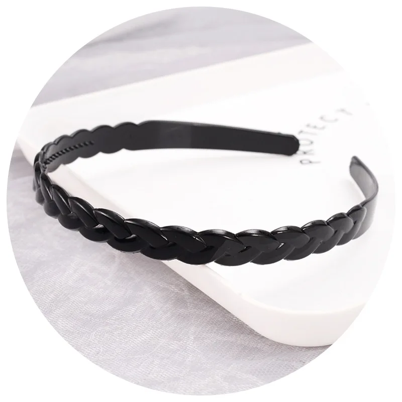 1pc Fashion Wave Mens Women Unisex Plastic Resin Black Wavy Hair Head Hoop Band Sport Headband Hair Accessories Headdress