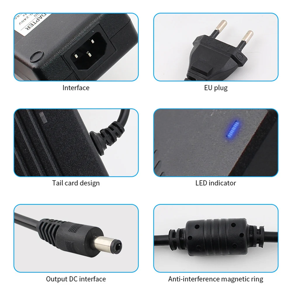 AC DC 220V to 12V Switching Power Supply Adapter AC to DC 12V 1A 2A 3A 4A 5A 6A 8A 10A Transformer Led 12 V Power Supply SMPS
