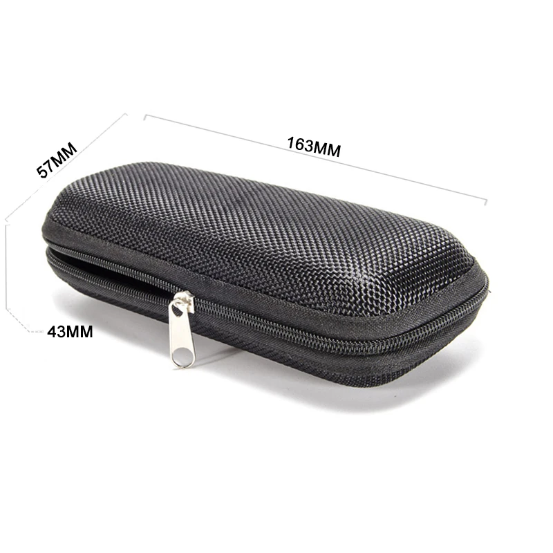 Luxury EVA Zipper Sunglasses Case High Quality Black PU Leather Protective Glasses Box