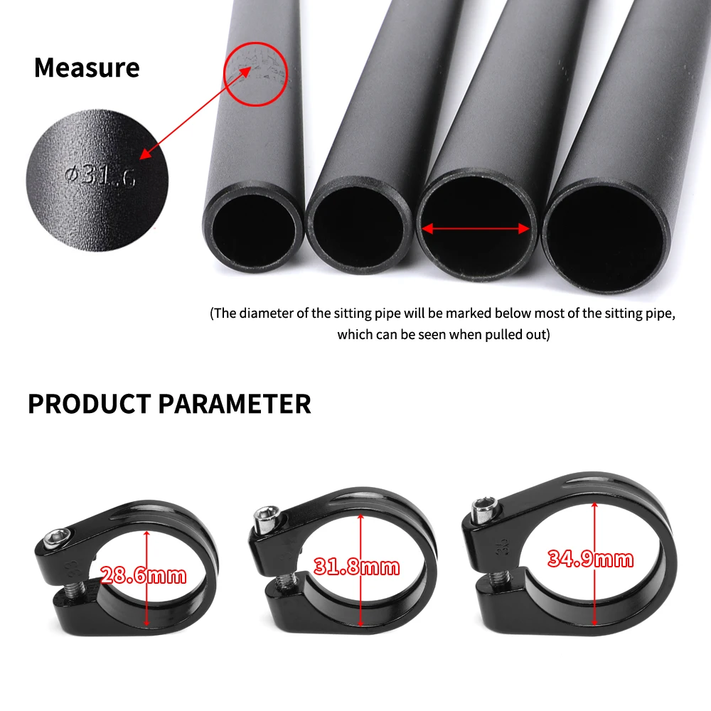 Aluminum Alloy Bicycle Seatpost Clamp 28.6/31.8/34.9mm Seat Tube Clamp MTB Bike Seat Tube Clip Bike Parts Bike Saddle Seat Clamp