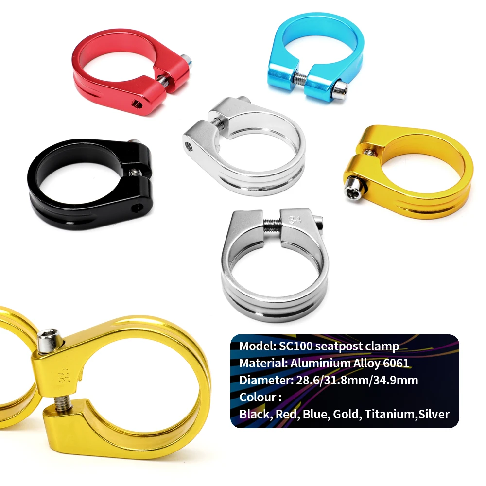 Aluminum Alloy Bicycle Seatpost Clamp 28.6/31.8/34.9mm Seat Tube Clamp MTB Bike Seat Tube Clip Bike Parts Bike Saddle Seat Clamp