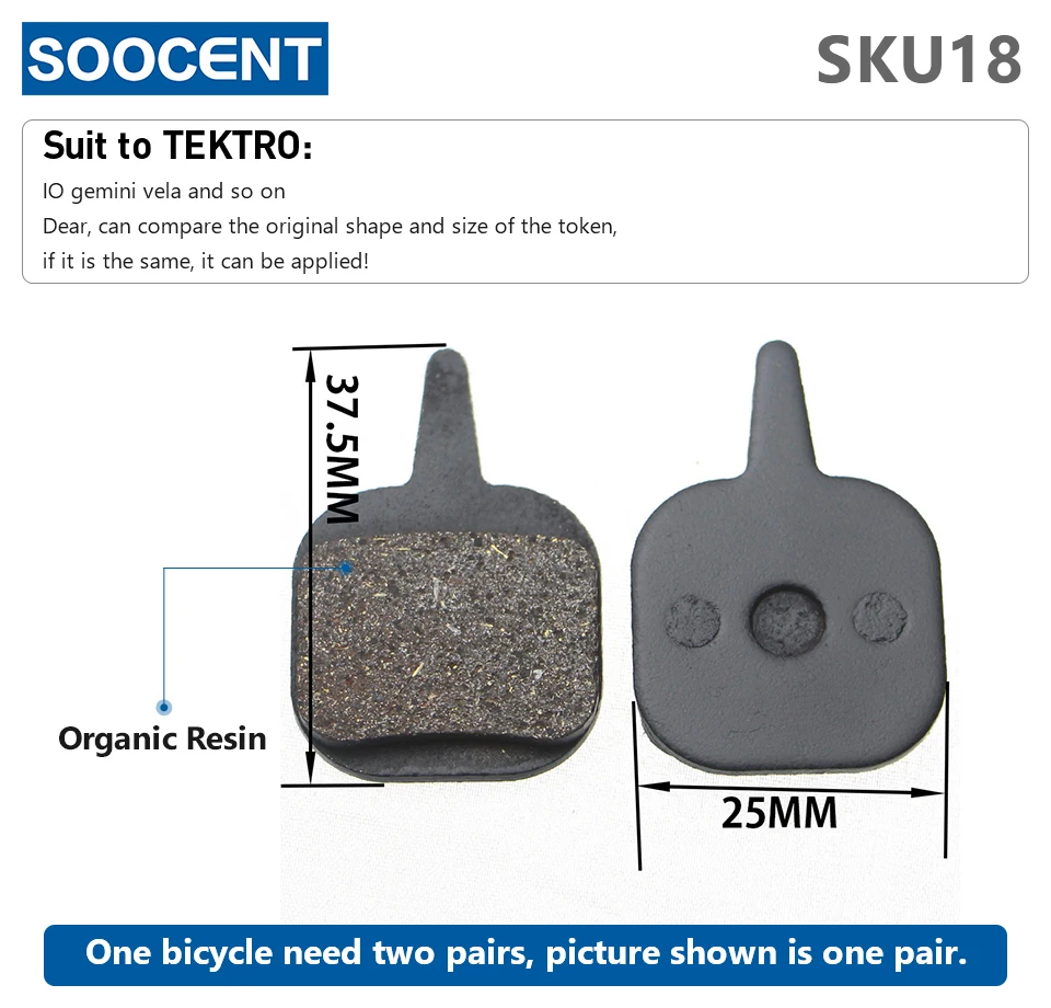 1 Pair/2pcs MTB Bike Hydraulic Brake Pads for Shimano XT M445 355 395 Magura Bicycle Parts Cycling Organic Resin Disc Brake Pads