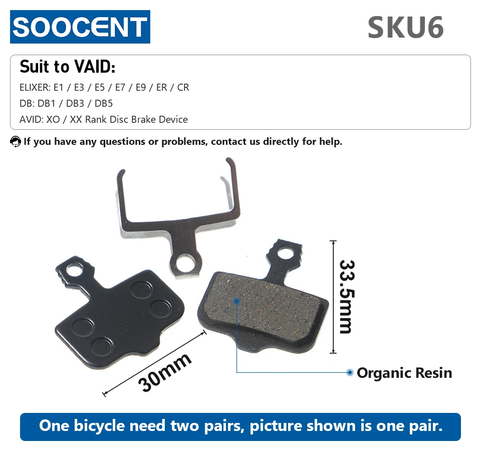 1 Pair/2pcs MTB Bike Hydraulic Brake Pads for Shimano XT M445 355 395 Magura Bicycle Parts Cycling Organic Resin Disc Brake Pads