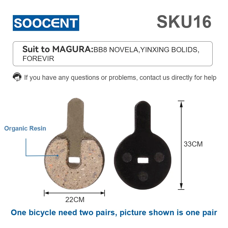 1 Pair/2pcs MTB Bike Hydraulic Brake Pads for Shimano XT M445 355 395 Magura Bicycle Parts Cycling Organic Resin Disc Brake Pads