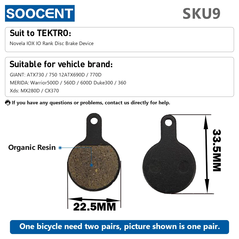 1 Pair/2pcs MTB Bike Hydraulic Brake Pads for Shimano XT M445 355 395 Magura Bicycle Parts Cycling Organic Resin Disc Brake Pads