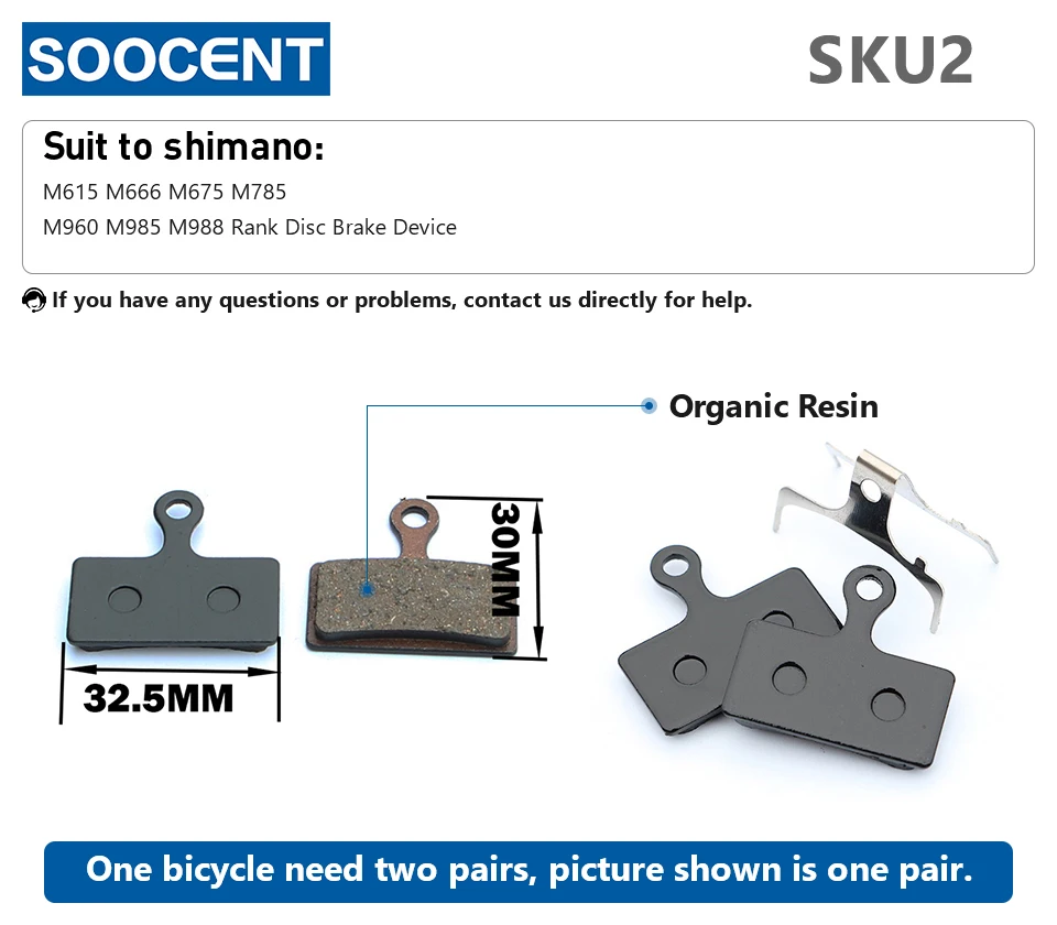 1 Pair/2pcs MTB Bike Hydraulic Brake Pads for Shimano XT M445 355 395 Magura Bicycle Parts Cycling Organic Resin Disc Brake Pads