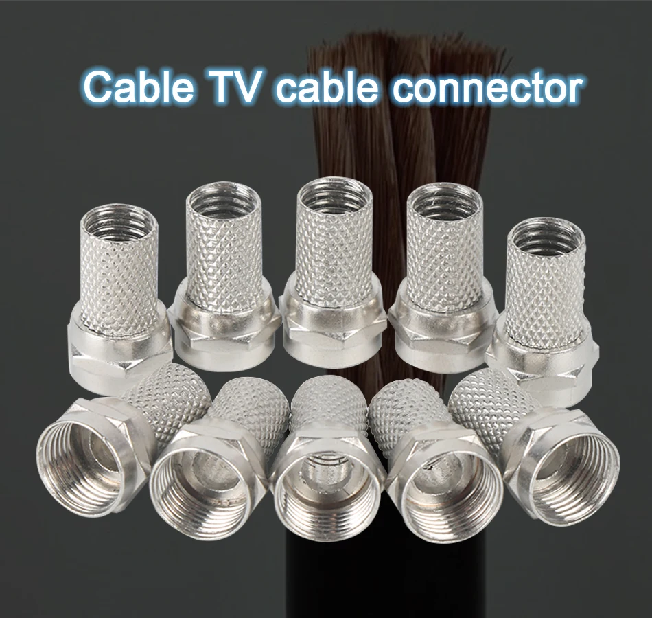 Tungfull New Copper Twist On RG6 F Type Coaxial Cable Connector Plugs High Quality Connector For TV Satellite Virgin Cable