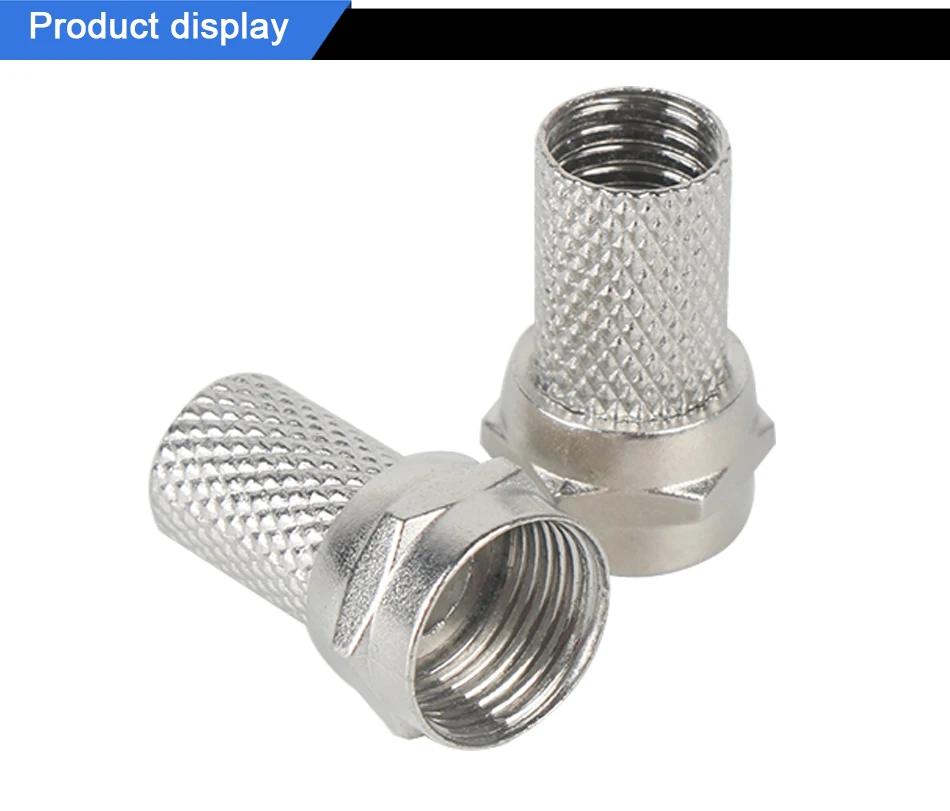 Tungfull New Copper Twist On RG6 F Type Coaxial Cable Connector Plugs High Quality Connector For TV Satellite Virgin Cable