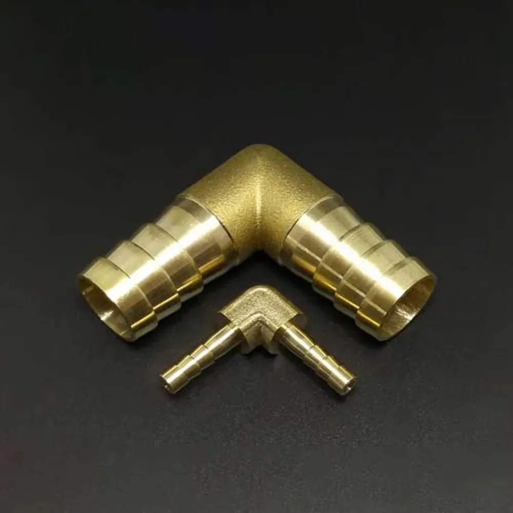 3 4 5 6 8 10 12 14 16 19 25mm Hose Barb Equal Reudcing Elbow Connector Hosetail 90 Deg Adapters Transfer Brass Pipe Fitting Fuel
