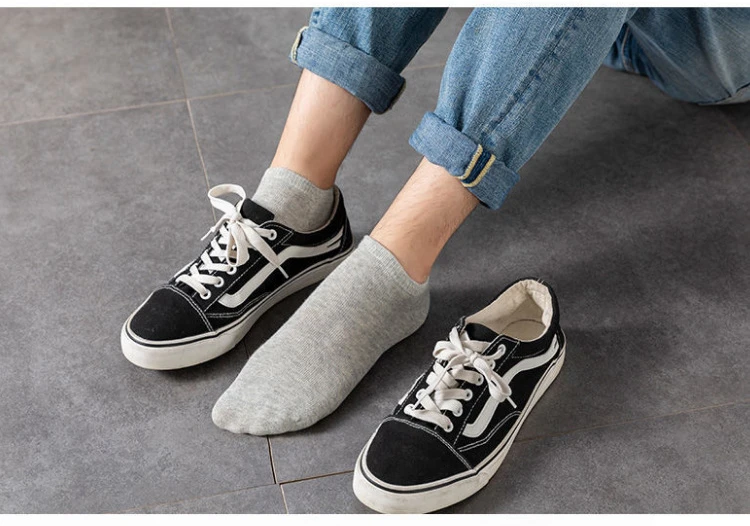 5pairs Mens Socks Boat Black Business Solid Color Breathable Comfortable High Quality Ankle