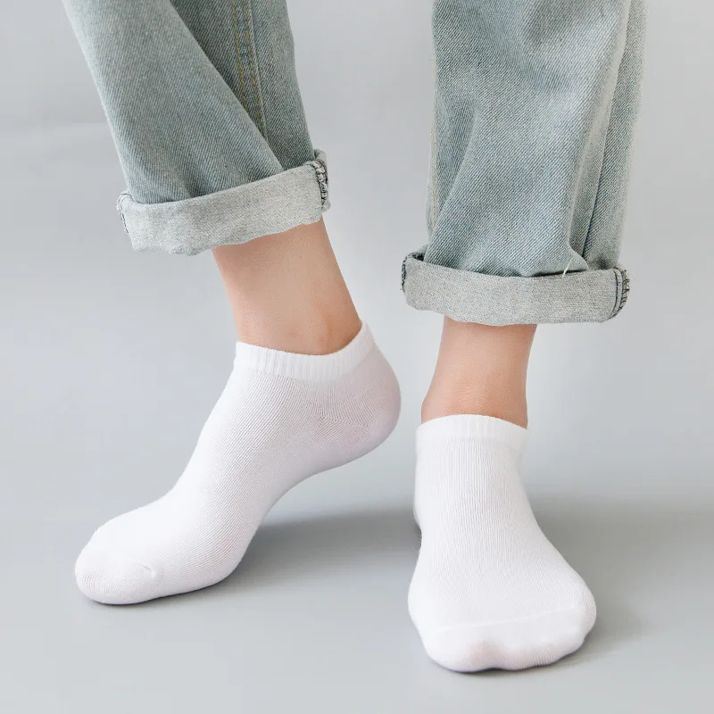 5pairs Mens Socks Boat Black Business Solid Color Breathable Comfortable High Quality Ankle