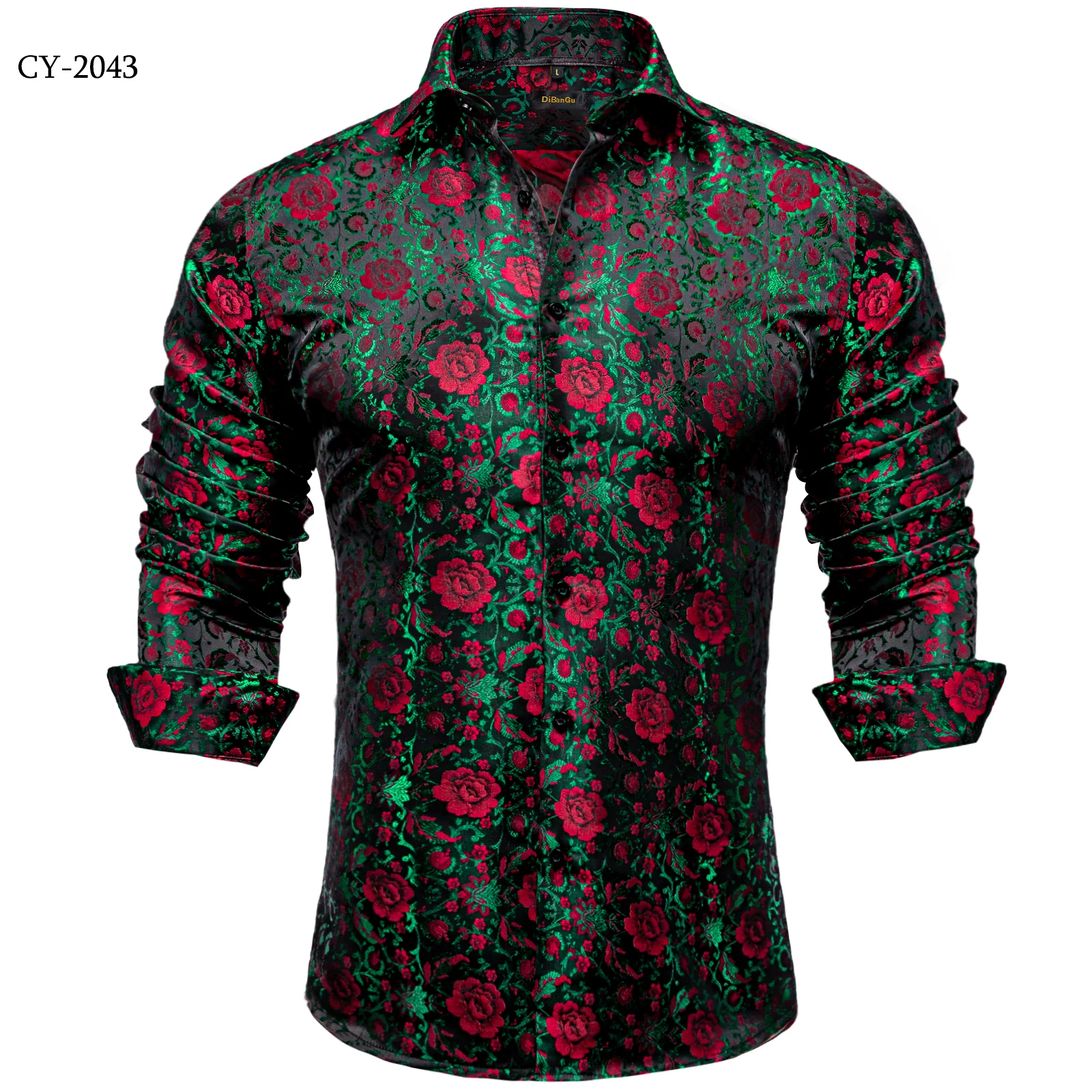 26 Colors Luxury Men's Shirts Long Sleeves Paisley Floral Printed Jacquard Purple Blue Black Shirt for Man Fall Winter Blouse