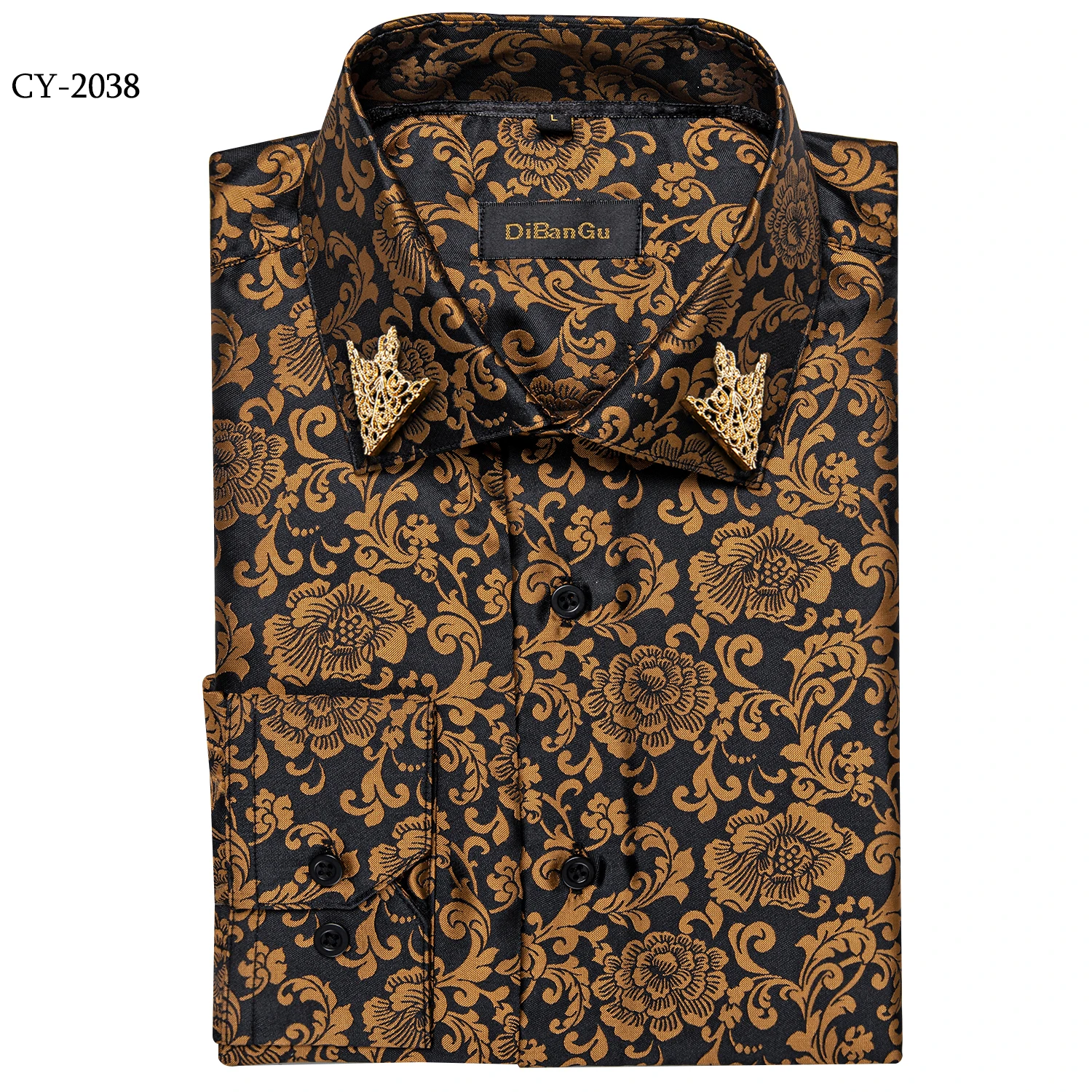 26 Colors Luxury Men's Shirts Long Sleeves Paisley Floral Printed Jacquard Purple Blue Black Shirt for Man Fall Winter Blouse
