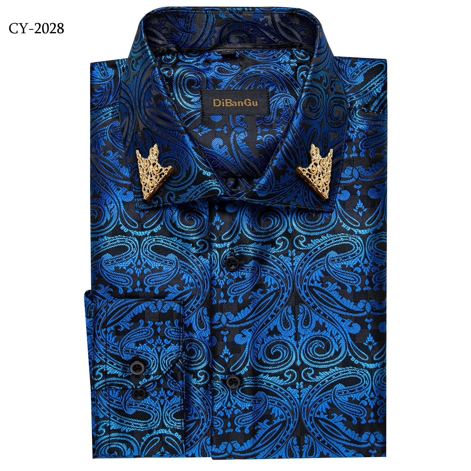 26 Colors Luxury Men's Shirts Long Sleeves Paisley Floral Printed Jacquard Purple Blue Black Shirt for Man Fall Winter Blouse