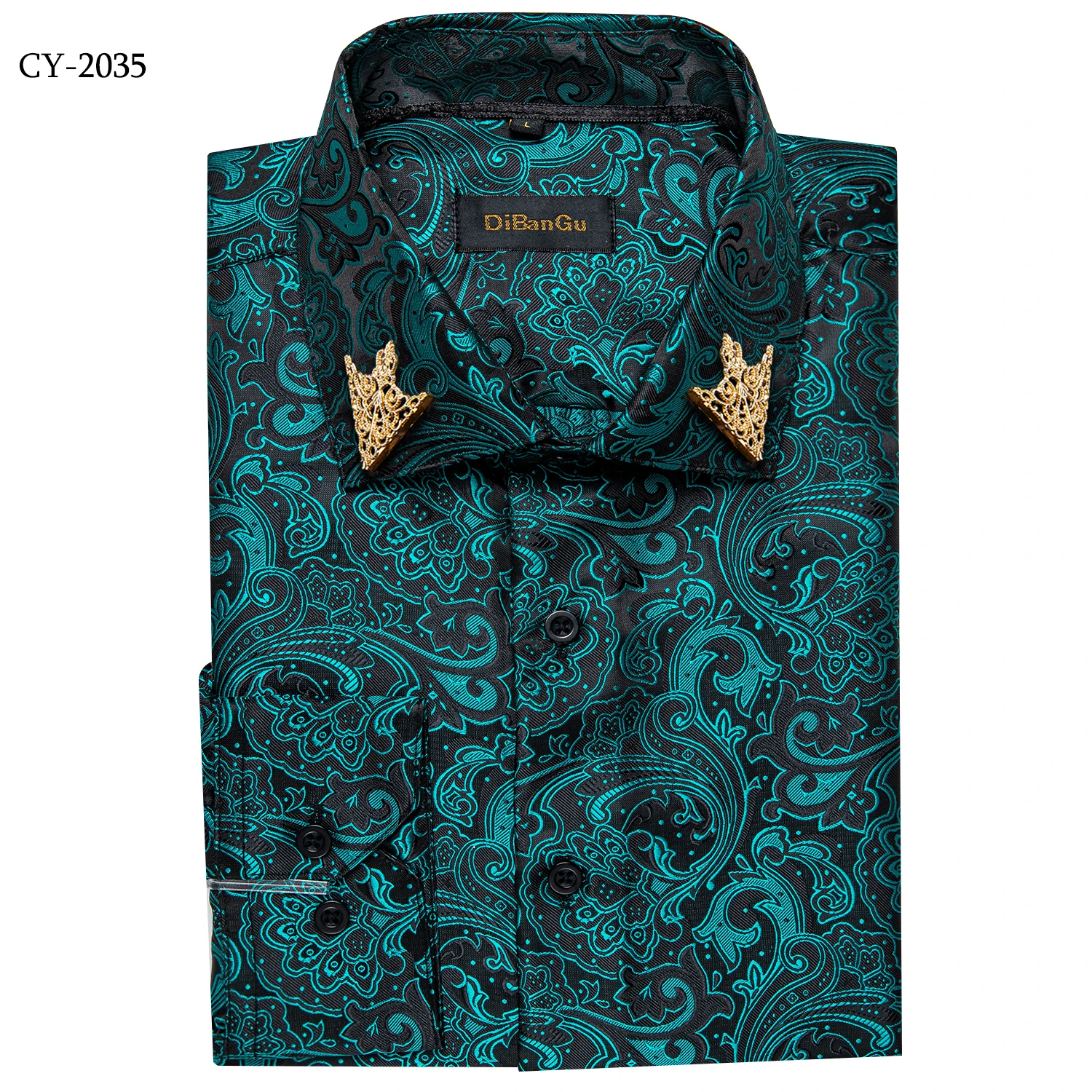 26 Colors Luxury Men's Shirts Long Sleeves Paisley Floral Printed Jacquard Purple Blue Black Shirt for Man Fall Winter Blouse
