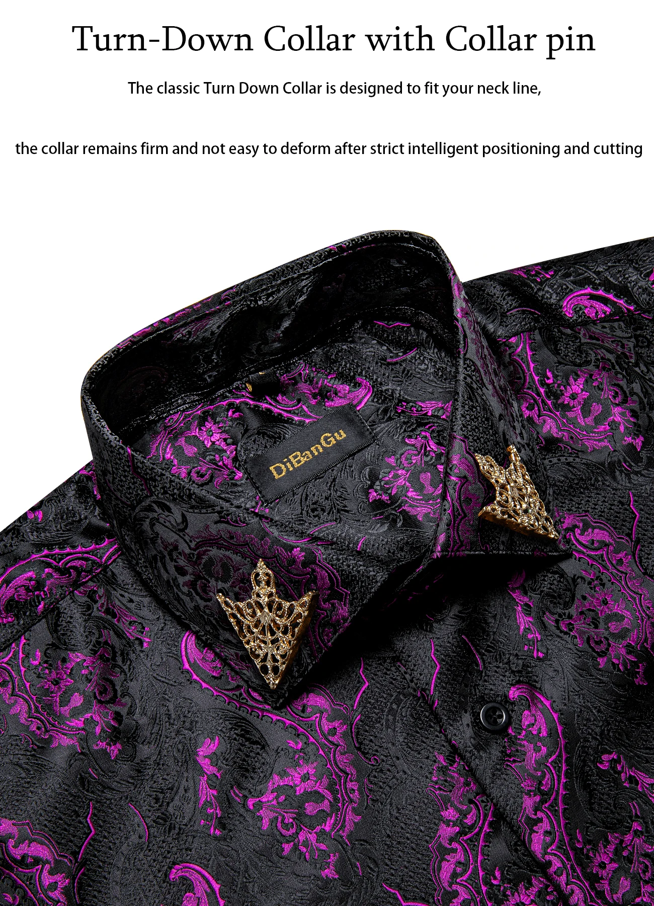 26 Colors Luxury Men's Shirts Long Sleeves Paisley Floral Printed Jacquard Purple Blue Black Shirt for Man Fall Winter Blouse