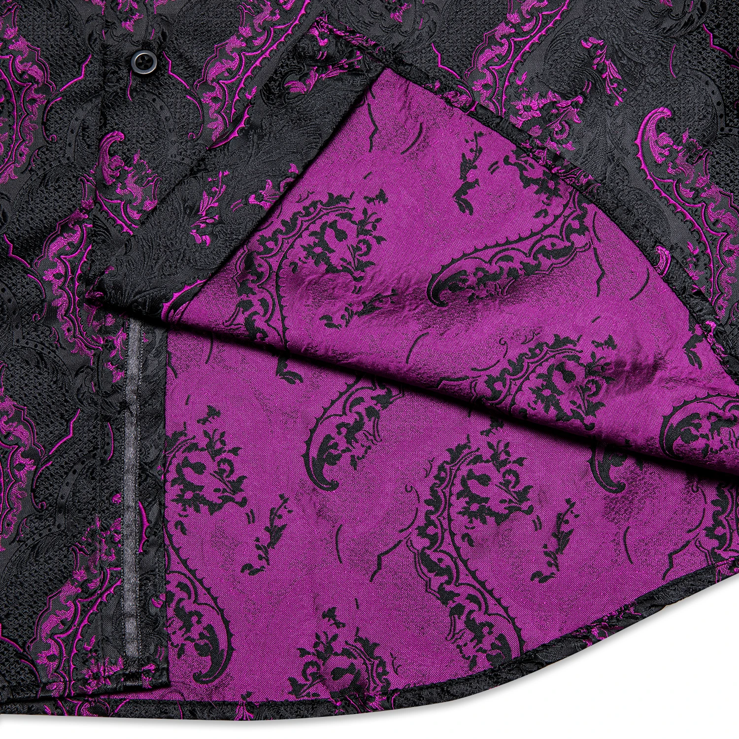 26 Colors Luxury Men's Shirts Long Sleeves Paisley Floral Printed Jacquard Purple Blue Black Shirt for Man Fall Winter Blouse