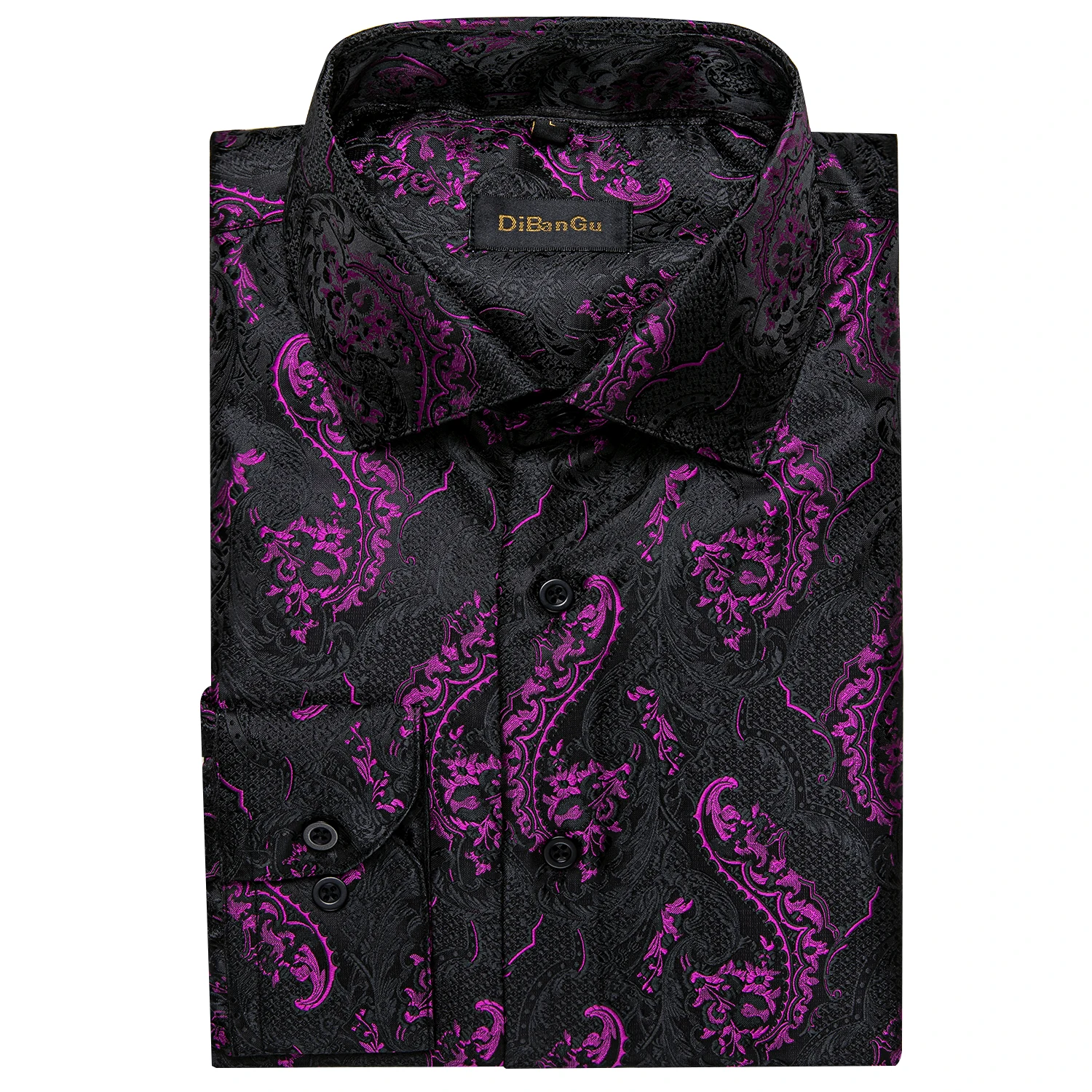 26 Colors Luxury Men's Shirts Long Sleeves Paisley Floral Printed Jacquard Purple Blue Black Shirt for Man Fall Winter Blouse