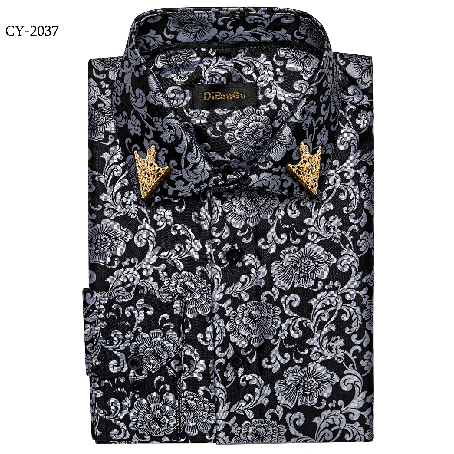 26 Colors Luxury Men's Shirts Long Sleeves Paisley Floral Printed Jacquard Purple Blue Black Shirt for Man Fall Winter Blouse