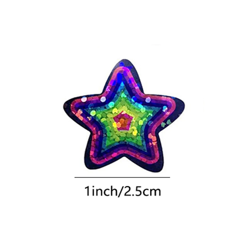50-500pcs Holographic Color Star Stickers Reward Foil Star Stickers Labels For Wall Crafts Classroom Supplies Stationery Sticker