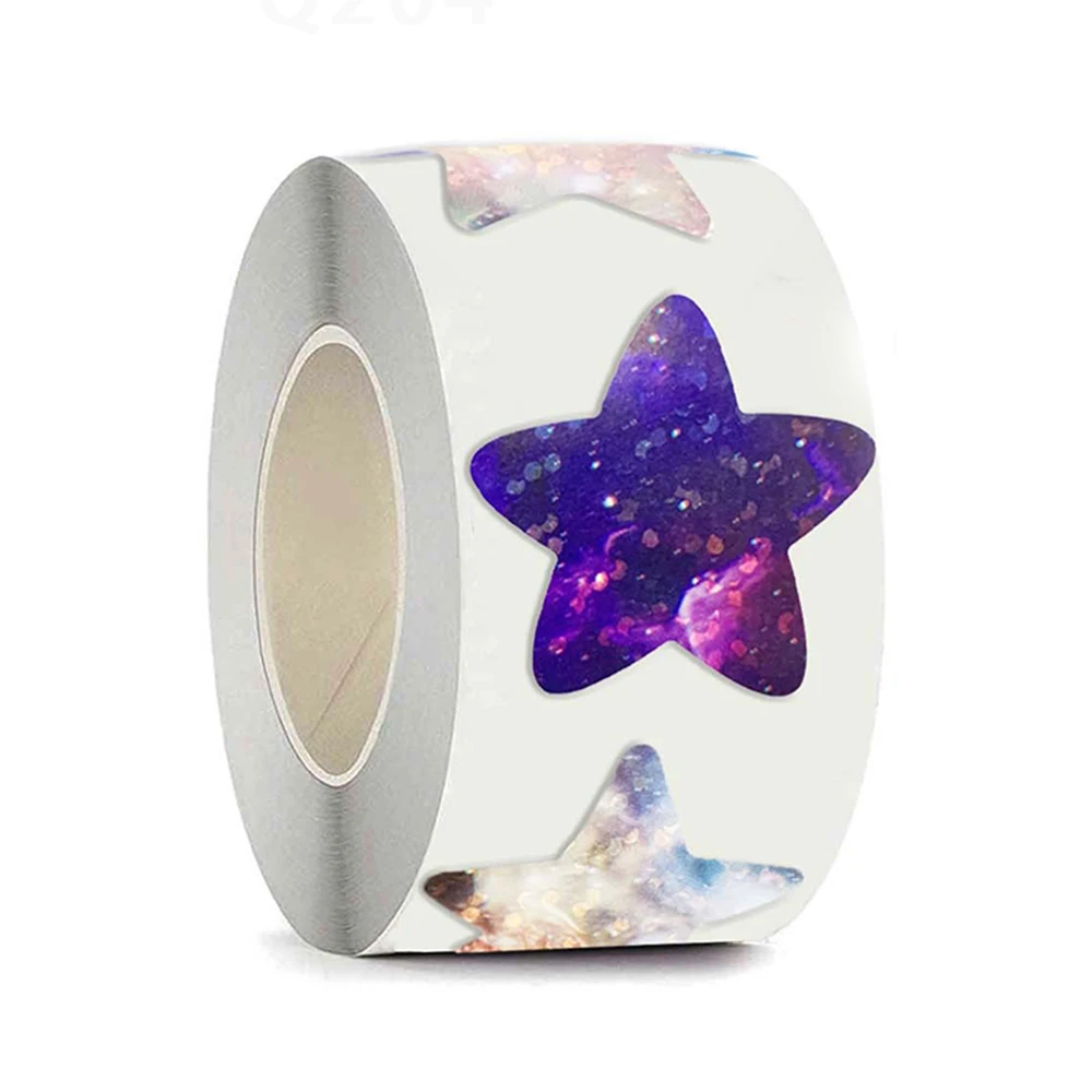 50-500pcs Holographic Color Star Stickers Reward Foil Star Stickers Labels For Wall Crafts Classroom Supplies Stationery Sticker